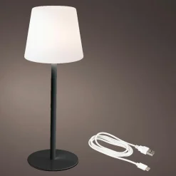 Lampe de table sans fil rechargeable USB (H40 cm) Manhattan Noir