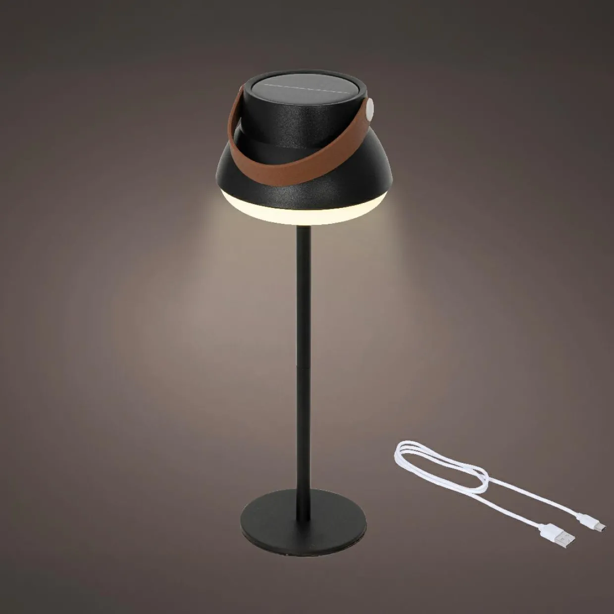 Lampe de table solaire 100 lumens (H36 cm) Tokyo Noir