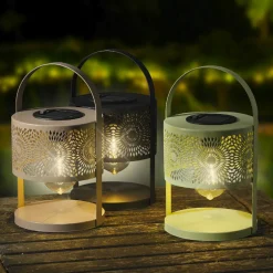 Lanterne solaire de table (H22,5 cm) à LED Noir