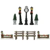 Lot de 9 accessoires (H12 cm) Aménagement urbain pour village