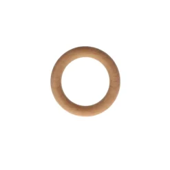 Lot de 10 anneaux bois (D28 mm) Nils Beige Vernis