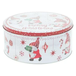 Lot de 3 boîtes de rangement en métal rondes Les Lutins en Rouge