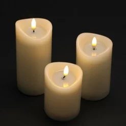 Lot de 3 bougies LED (H10 cm) Vouy Ivoire