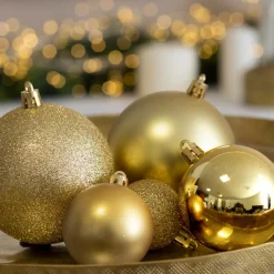 Lot de 30 boules de Noël assorties New Alpine Or
