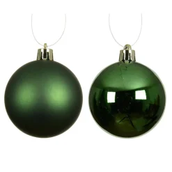 Lot de 6 boules de Noël (D80 mm) Aravis Vert sapin
