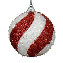 Lot de 12 boules de Noël (D80 mm) Spiralis Rouge