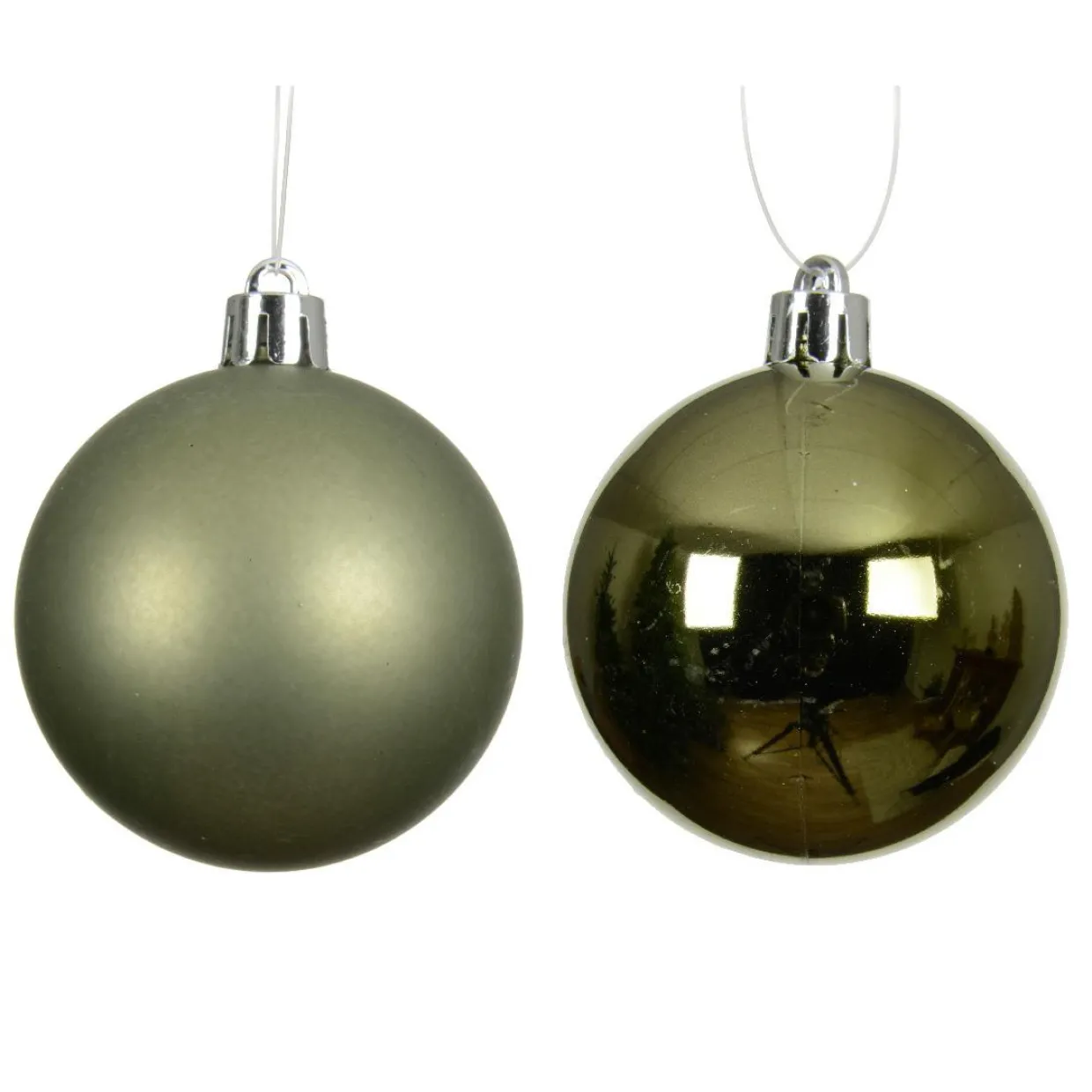 Lot de 6 boules de Noël (D80 mm) Aravis Vert romarin
