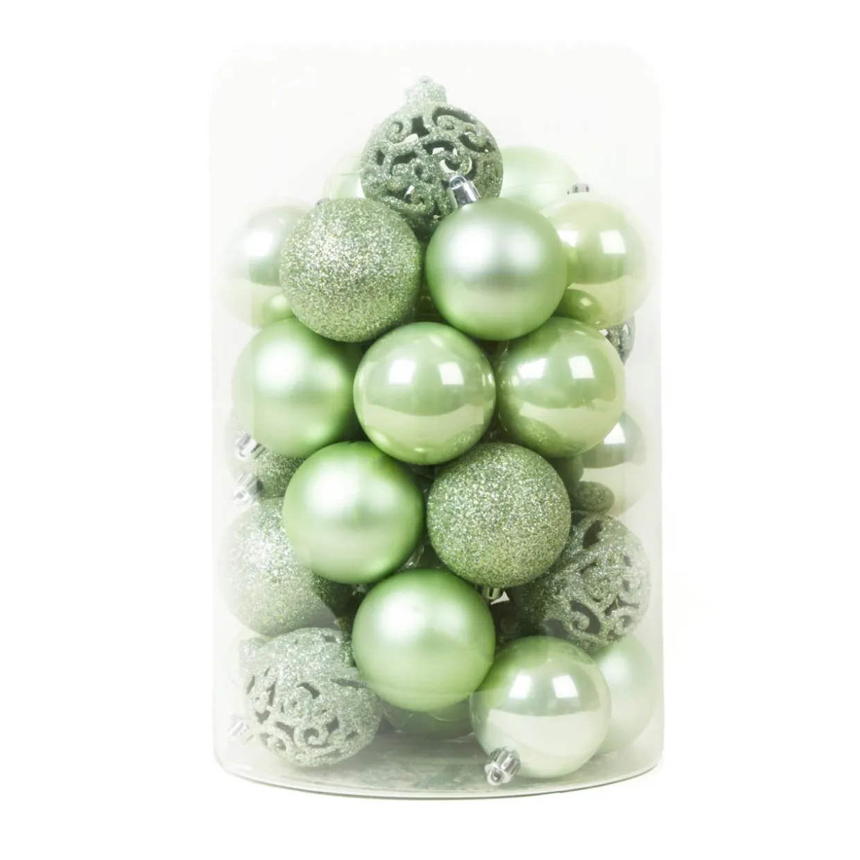 Lot de 35 boules de Noël (D60 mm) Aravis mix Vert Matcha