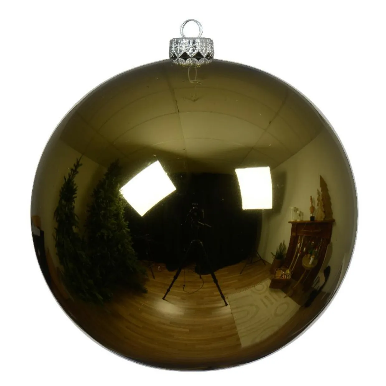 Lot de 6 boules de Noël en verre (D80 mm) Arctique brillante Vert romarin