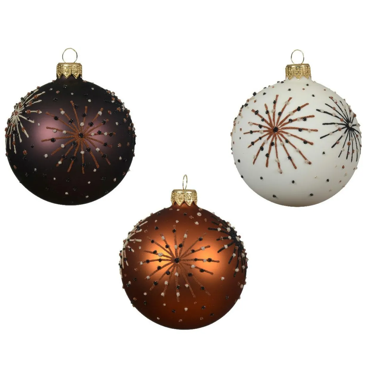 Lot de 6 boules de Noël en verre (D80 mm) Nuit étoilée Multicolore