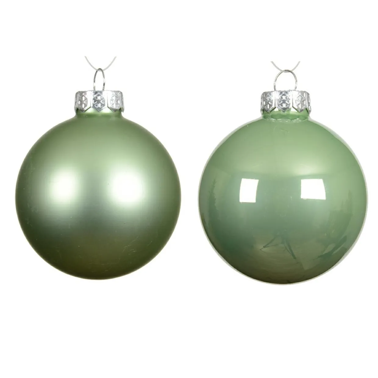 Lot de 4 boules de Noël en verre (D100 mm) Boréal Vert matcha