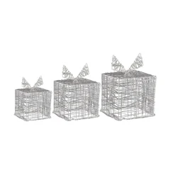 Lot de 3 cadeaux lumineux 90 LED (H15 cm) Santa Multicolore