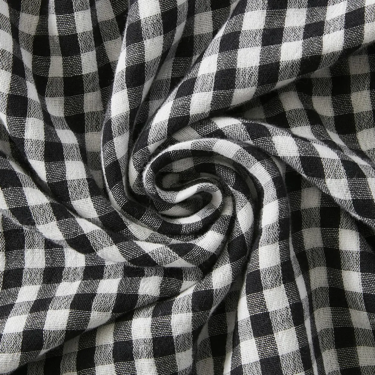 Lot de 2 essuie-main gaze de coton (50 x 70 cm) Gaïa vichy Noire