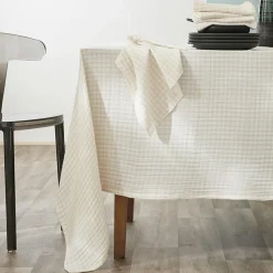 Lot de 2 essuie-main gaze de coton (50 x 70 cm) Gaïa vichy Beige