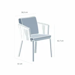 Lot de 2 fauteuils de jardin en aluminium Amalfi Gris anthracite