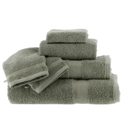 Lot de 2 gants de toilette coton (15 x 21 cm) Timeless Vert kaki