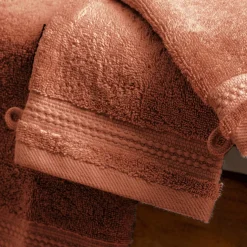 Lot de 2 gants de toilette coton bio (15 x 21 cm) Méline Terracotta