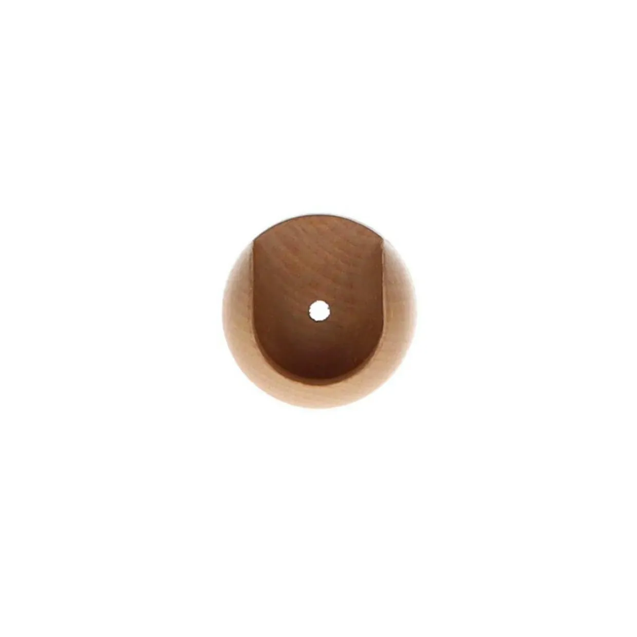 Lot de 2 naissances tringle rideau bois (D28 mm) Nils Beige Vernis
