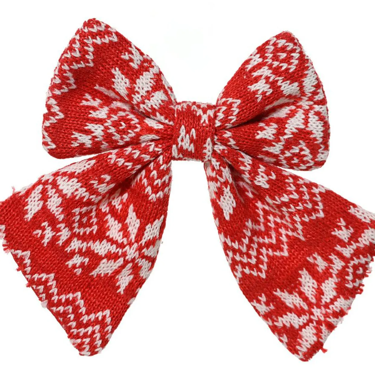 Lot de 2 Noeuds de Noël (H13 cm) Tradition Rouge et blanc