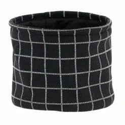 Lot de 3 paniers de rangement (H17 cm) Carreaux Noir