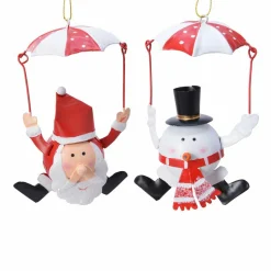 Lot de 2 personnages à suspendre (H12 cm) Messieurs rigolos Rouge