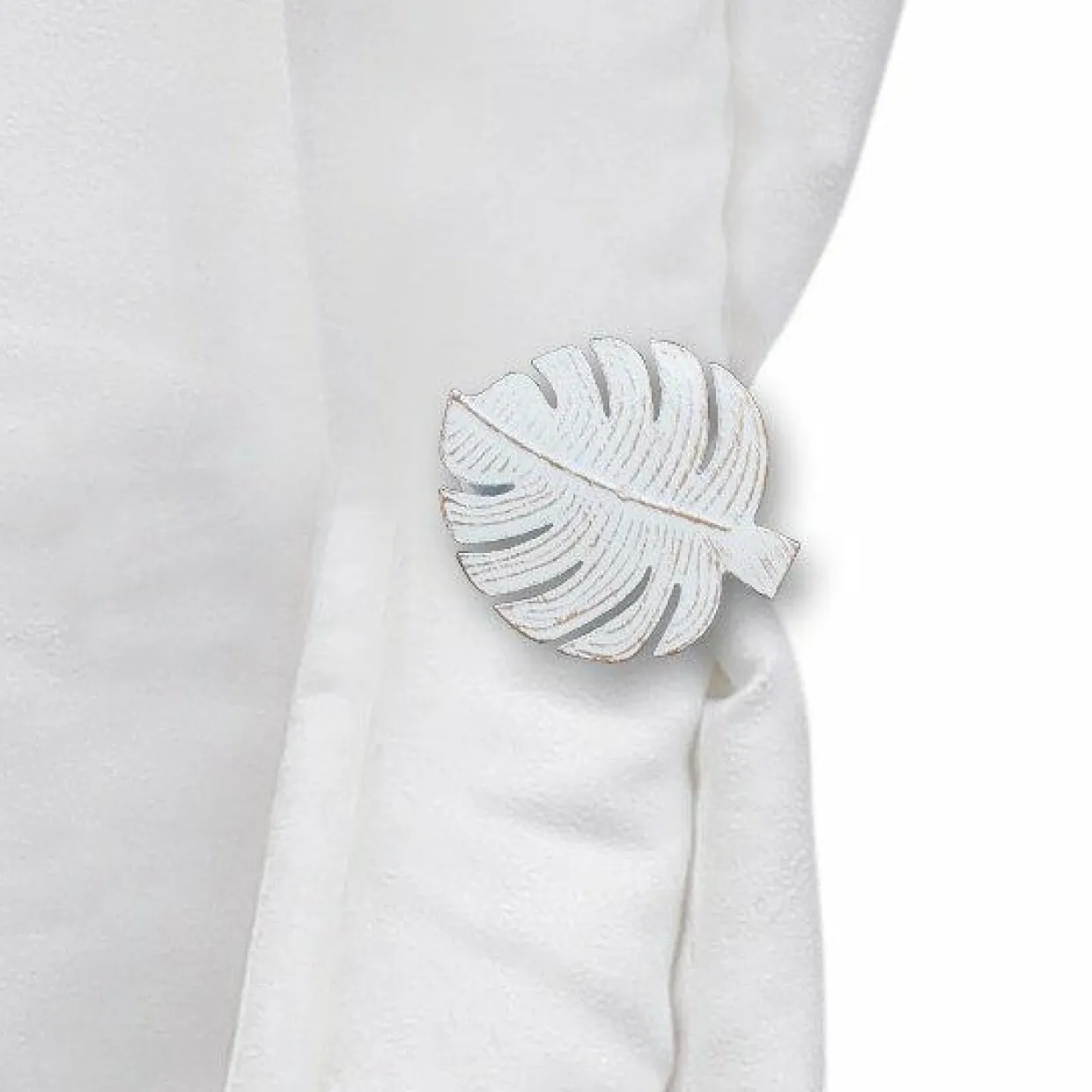 Lot de 2 pinces rideau Acapulco Blanc et or