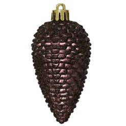 Lot de 6 pommes de pin à suspendre (H8 cm) Alpine Noir truffé