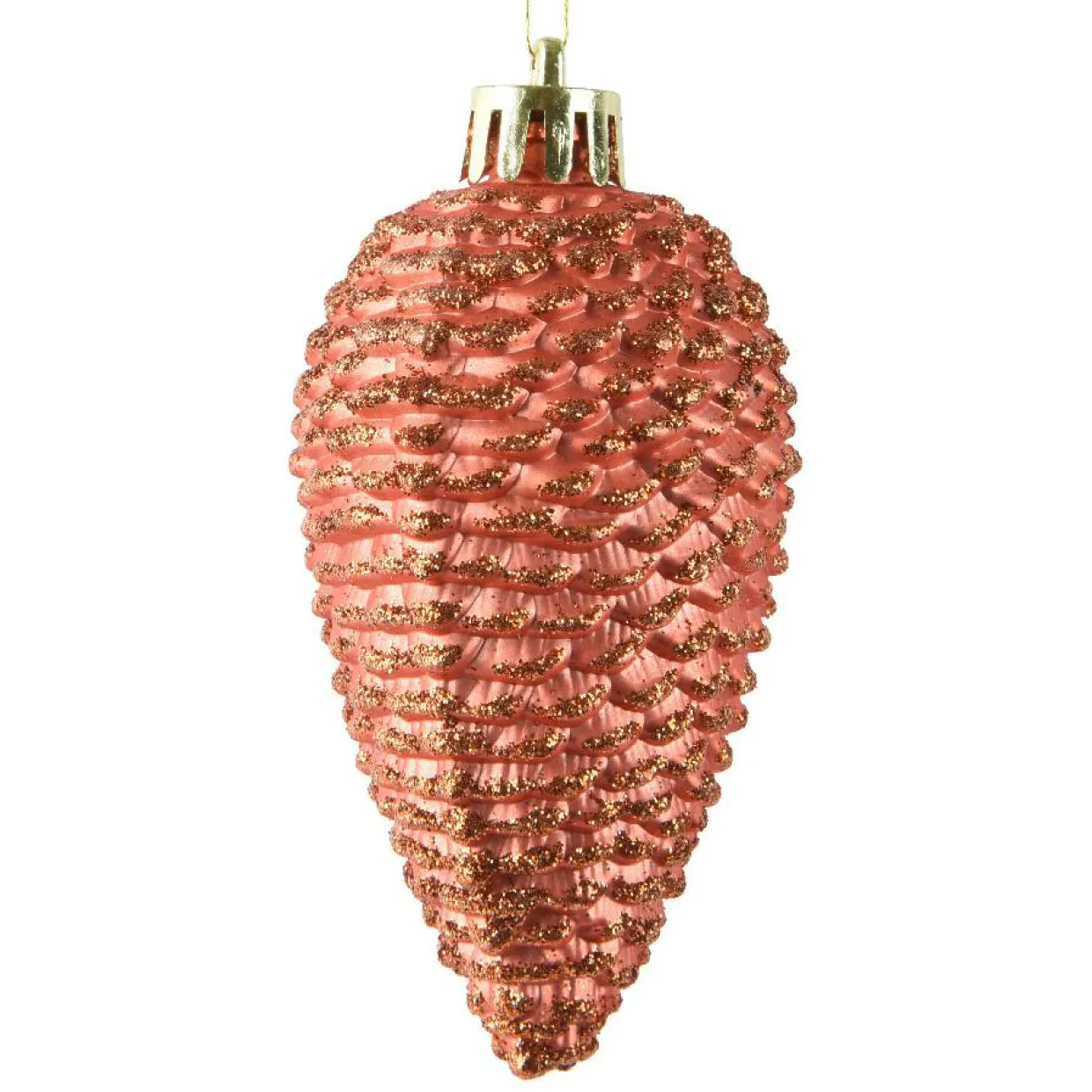 Lot de 6 pommes de pin à suspendre (H8 cm) Alpine Orange