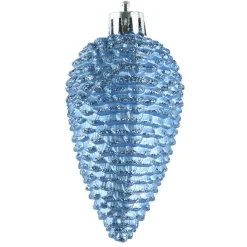 Lot de 6 pommes de pin à suspendre (H8 cm) Alpine Bleu ciel