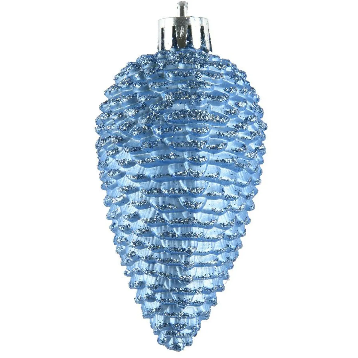 Lot de 6 pommes de pin à suspendre (H8 cm) Alpine Bleu ciel