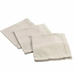 Lot de 3 serviettes (40 x 40 cm) Charline Beiges
