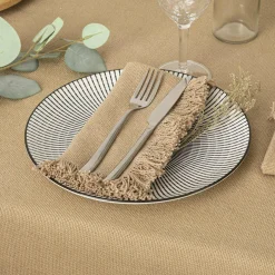 Lot de 2 serviettes coton (40 x 40 cm) Maha Beige