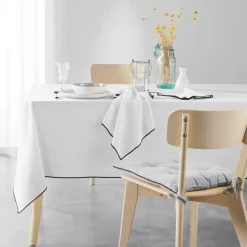 Lot de 3 serviettes coton recyclé (40 x 40 cm) Mistraline Blanches