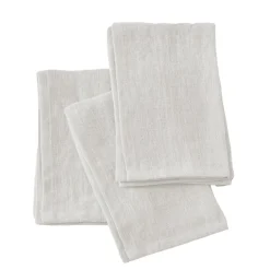 Lot de 3 serviettes lin lavé (40 x 40 cm) Louise Blanches