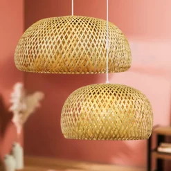 Lot de 2 suspensions en bambou (D61-D39 cm) Manacor Naturel
