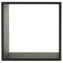 Lot de 3 étagères bois (H15-20-25 cm) Cube Noir