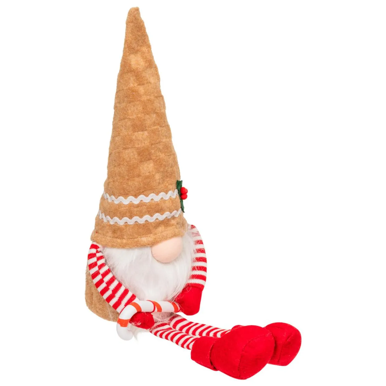 Lutin assis (H50 cm) Gourmand Pain d'épices Marron clair