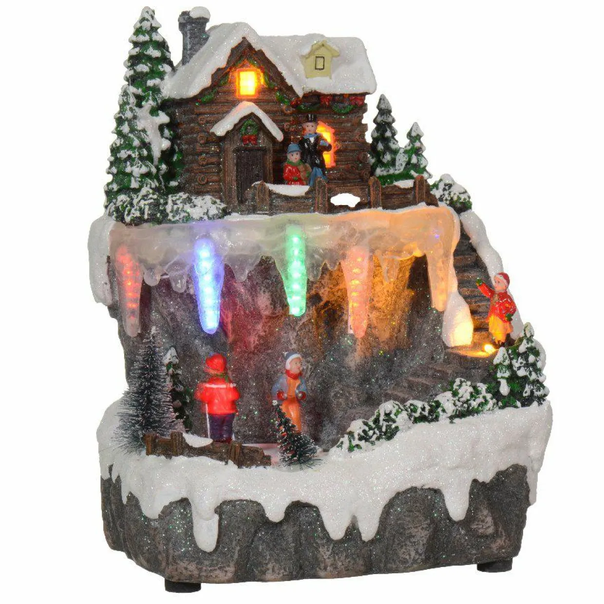 Maison de village illuminée à piles chalet d'alpage