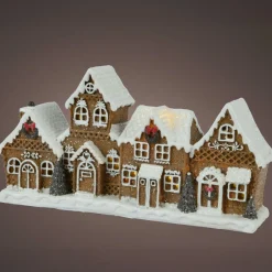 Maisons décoratives lumineuse à piles (H12 cm) Village délice Blanc chaud