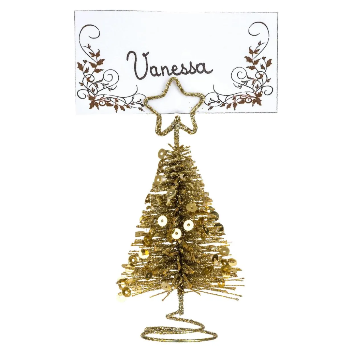 Marque place (H10 cm) Sapin Or