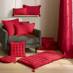Matelas de sol coton (120 x 60 cm) Pixel Rouge