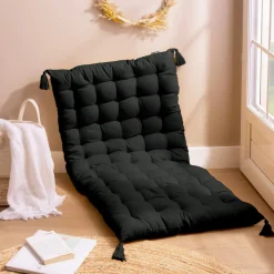 Matelas de sol coton (120 x 60 cm) Pixel Noir
