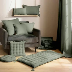 Matelas de sol coton (120 x 60 cm) Pixel Vert kaki