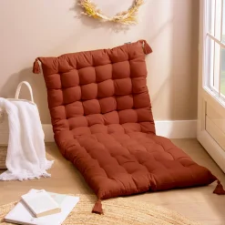 Matelas de sol coton (120 x 60 cm) Pixel Terracotta