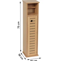 Meuble dérouleur papier toilette avec réserve (H75 cm) Trinidad Naturel