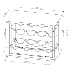 Meuble range-bouteilles industriel 12 emplacements (H40 cm) Auguste Noir