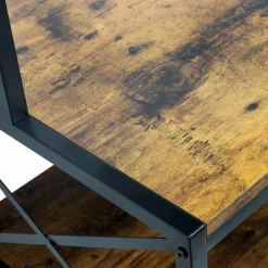 Meuble range-bouteilles industriel 10 emplacements et porte-verres (H178 cm) Léon Marron