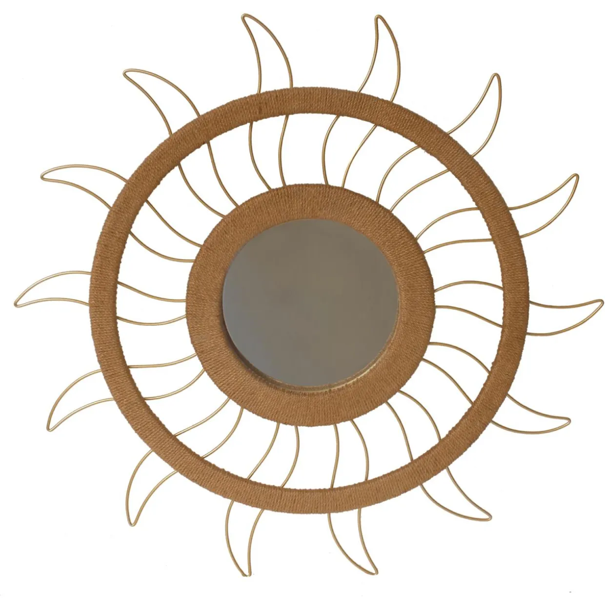 Miroir et décoration murale chanvre (D75 cm) Sun Beige