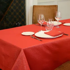 Nappe de Noël rectangulaire (150 x 300 cm) Etincelle Rouge
