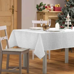 Nappe de Noël rectangulaire (140 x 300 cm) Strass Argent